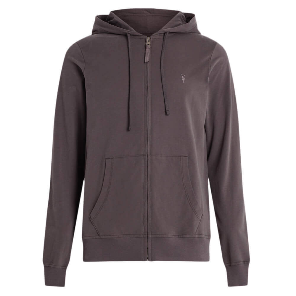 AllSaints Brace Pullover Brushed Cotton Grey Hoodie